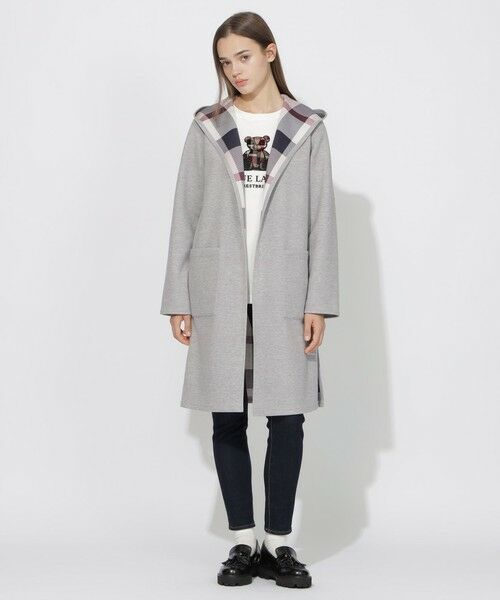 BLUE LABEL / BLACK LABEL CRESTBRIDGE / ブルーレーベル / ブラックレーベル・クレストブリッジ  その他アウター | 【EC・サテライト限定】クレストブリッジチェックリバーシブルダンボールコーディガン（グレー3）