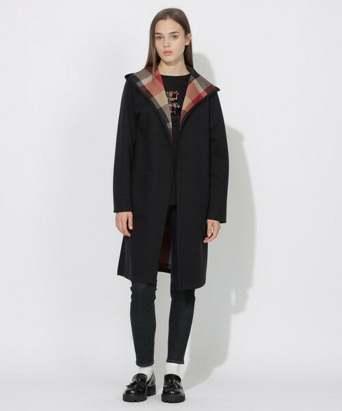 BLUE LABEL / BLACK LABEL CRESTBRIDGE / ブルーレーベル / ブラックレーベル・クレストブリッジ  その他アウター | 【EC・サテライト限定】クレストブリッジチェックリバーシブルダンボールコーディガン（ブラック）