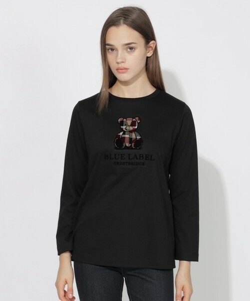 BLUE LABEL / BLACK LABEL CRESTBRIDGE / ブルーレーベル / ブラックレーベル・クレストブリッジ カットソー | 【EC・サテライト限定】ベアー刺繍ロングTシャツ(ブラック)