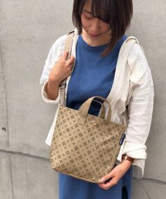 ＊＊Daily russet / デイリーラシット トートバッグ | モノグラムプリント裏加工ナイロンショルダー付トートバッグ