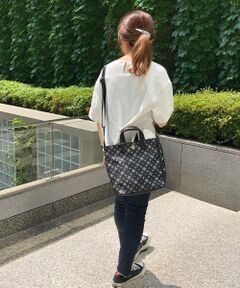 ＊＊Daily russet / デイリーラシット トートバッグ | モノグラムプリント裏加工ナイロンショルダー付トートバッグ