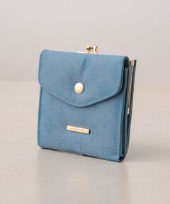 裏張りナイロン型押し ガマグチ二つ折り財布