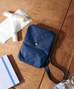 ナイロンジャガード ショルダー付き縦長ポーチ