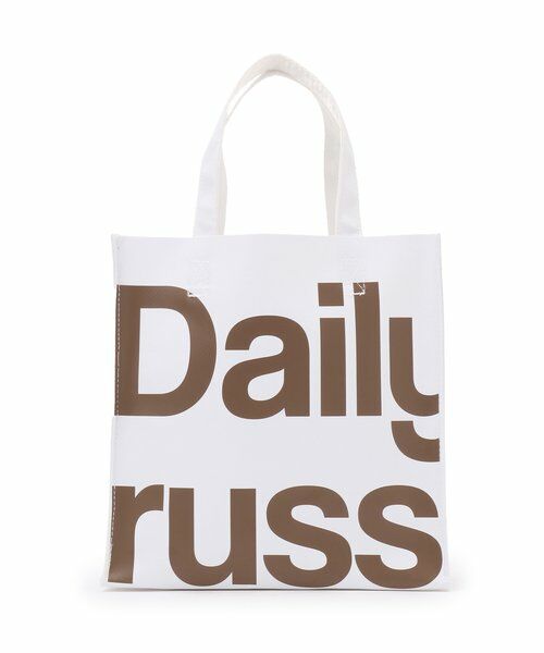 Daily russet / デイリーラシット トートバッグ | 【雨の日OK】ビッグロゴターポリンスクエアトートバッグ（S） | 詳細1