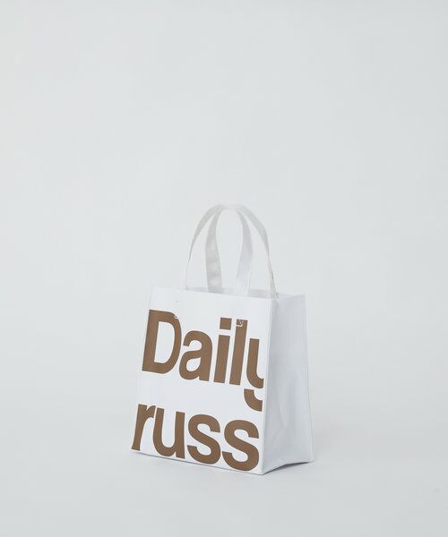 Daily russet / デイリーラシット トートバッグ | 【雨の日OK】ビッグロゴターポリンスクエアトートバッグ（S）（ホワイト）