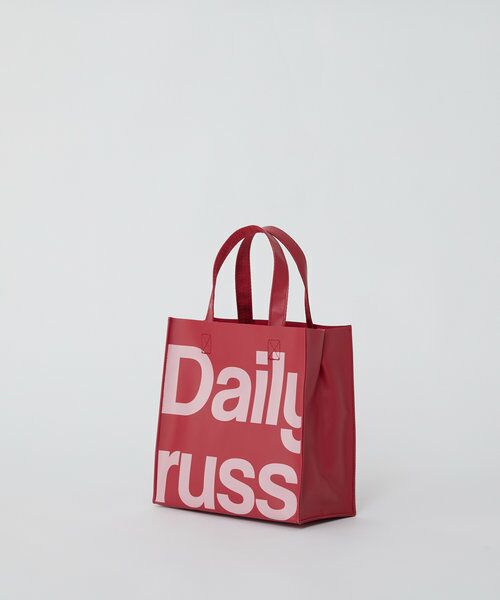 Daily russet / デイリーラシット トートバッグ | 【雨の日OK】ビッグロゴターポリンスクエアトートバッグ（S）（ピンク）