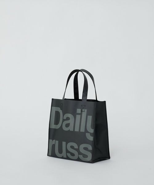 Daily russet / デイリーラシット トートバッグ | 【雨の日OK】ビッグロゴターポリンスクエアトートバッグ（S）（ブラック）