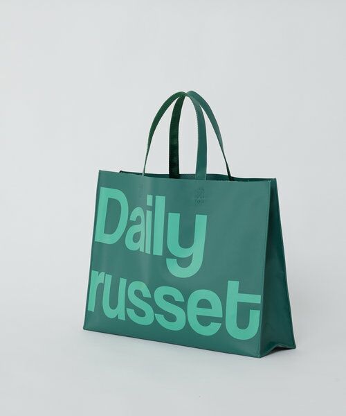 Daily russet / デイリーラシット トートバッグ | 【雨の日OK】ビッグロゴターポリンスクエアトートバッグ（L） | 詳細8
