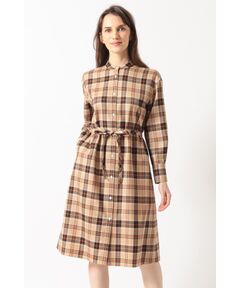 DAKS / ダックス ドレス | タータンチェック バンドカラーワンピース