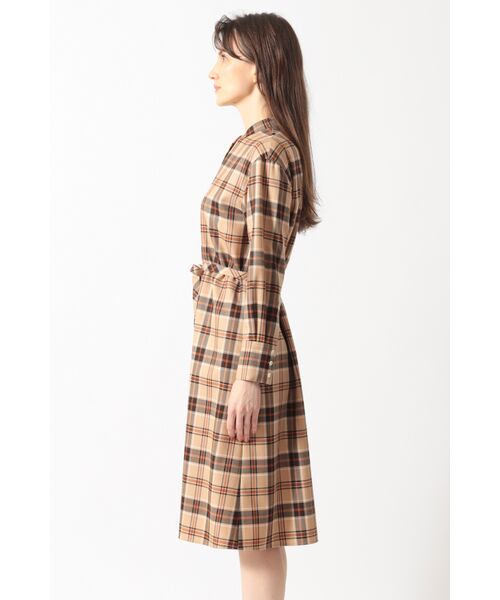 DAKS / ダックス ドレス | タータンチェック バンドカラーワンピース | 詳細1