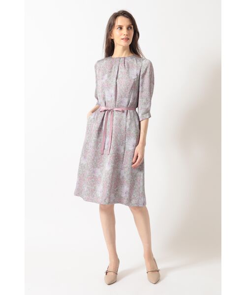 DAKS / ダックス ドレス | ボタニカルプリント七分袖ワンピース | 詳細9