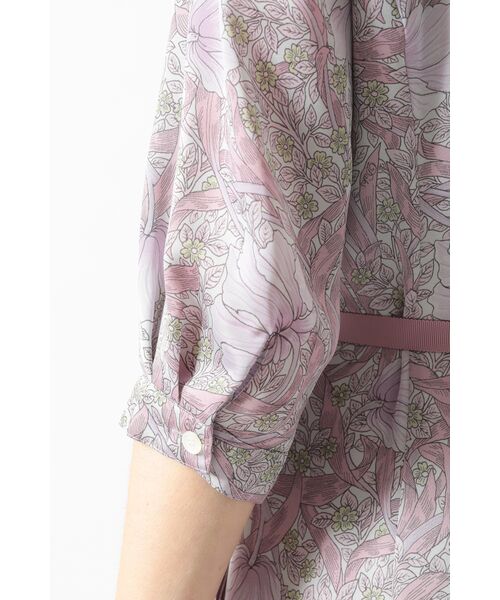 DAKS / ダックス ドレス | ボタニカルプリント七分袖ワンピース | 詳細12