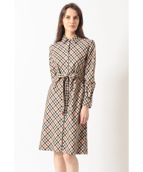 DAKS/ダックス ハウスチェック バイアスシャツワンピース ハウスチェック 38 DAKS/ダックス ハウスチェック バイアスシャツワンピース ハウスチェック 38