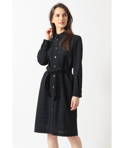 DAKS/ダックス シャドーチェックシャツワンピース ネイビー 44 DAKS/ダックス シャドーチェックシャツワンピース ネイビー 44