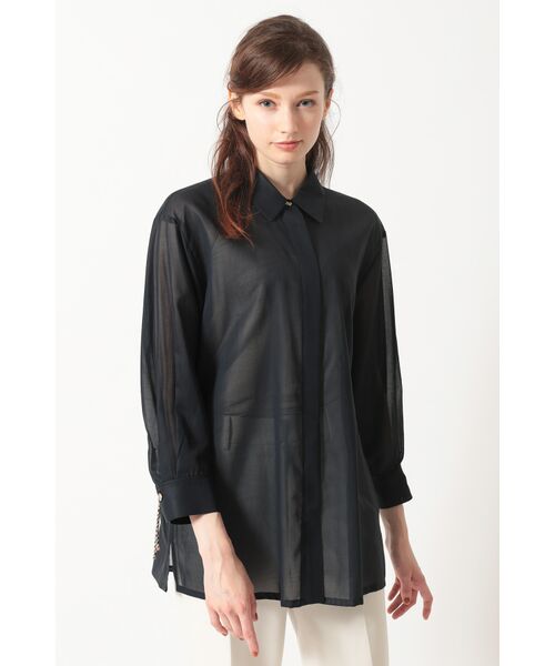 DAKS / ダックス シャツ・ブラウス | バックドローストリング コットンシャツ(ネイビー)