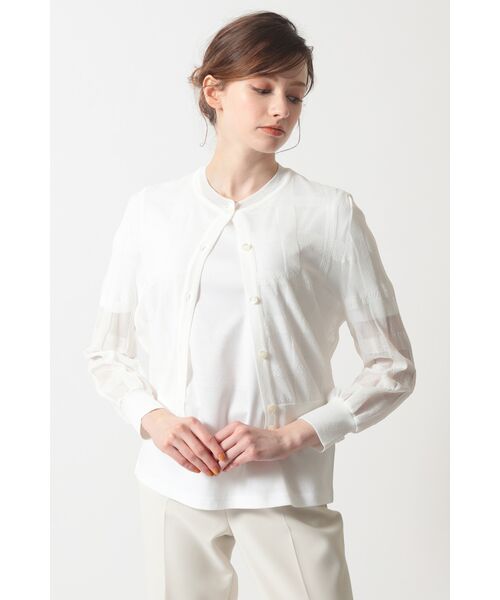 DAKS / ダックス その他トップス | チェック柄ショートカーディガン(ホワイト)