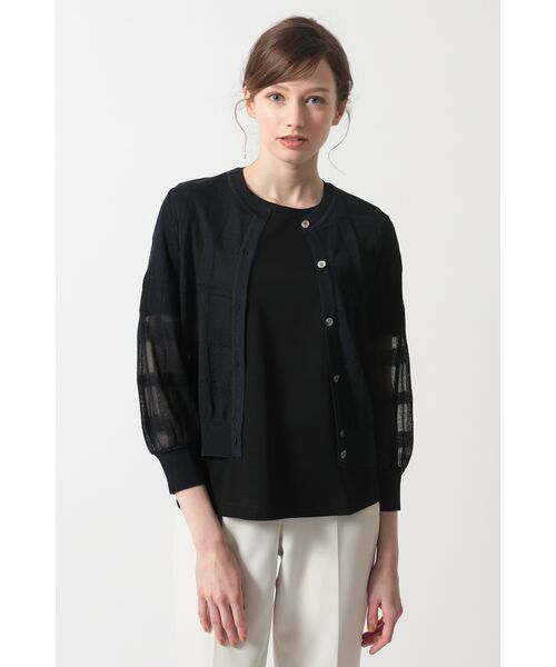 DAKS / ダックス その他トップス | チェック柄ショートカーディガン(ネイビー)