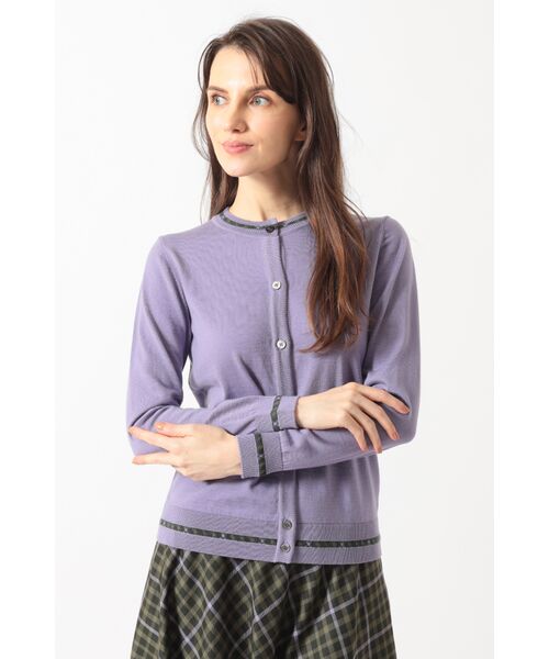 DAKS / ダックス その他トップス | スーパーファインメリノウール チェックカーディガン(ライトパープル)