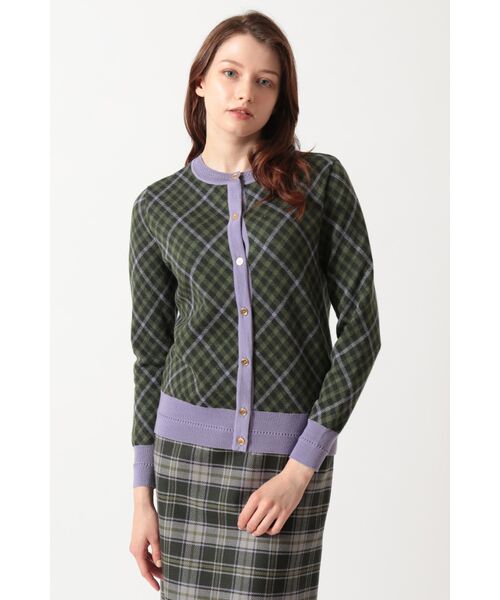DAKS / ダックス その他トップス | ハウスチェック ジャカードカーディガン(ライトパープル)