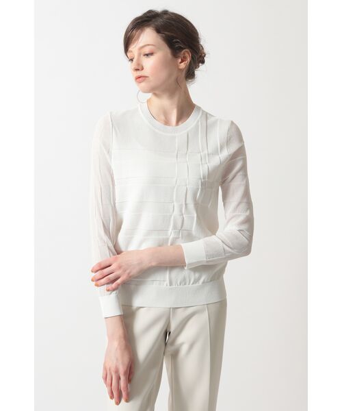 DAKS / ダックス その他トップス | リンクス柄チェック クルーネックプルオーバー（ホワイト）