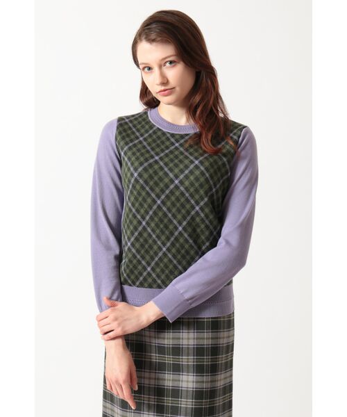 DAKS / ダックス その他トップス | チェック ジャカードプルオーバー(ライトパープル)
