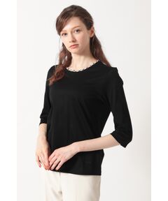 DAKS / ダックス その他トップス | ハウスチェックトリム七分袖カットソー