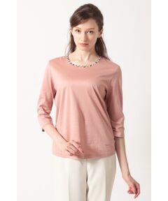 DAKS / ダックス その他トップス | ハウスチェックトリム七分袖カットソー