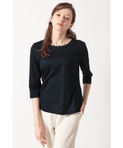 DAKS / ダックス その他トップス | ハウスチェックトリム七分袖カットソー