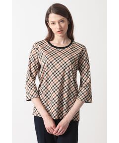 DAKS / ダックス その他トップス | チェックプリント七分袖Tシャツ