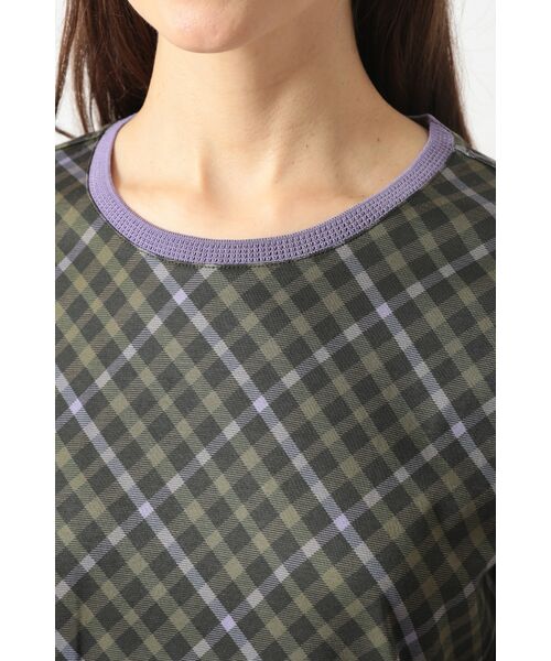 DAKS / ダックス その他トップス | チェックプリント七分袖Tシャツ | 詳細9