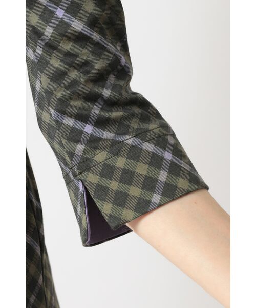 DAKS / ダックス その他トップス | チェックプリント七分袖Tシャツ | 詳細10