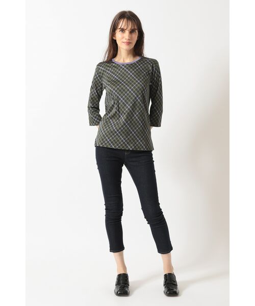 DAKS / ダックス その他トップス | チェックプリント七分袖Tシャツ | 詳細2