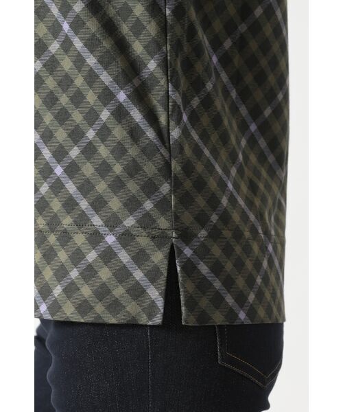 DAKS / ダックス その他トップス | チェックプリント七分袖Tシャツ | 詳細6