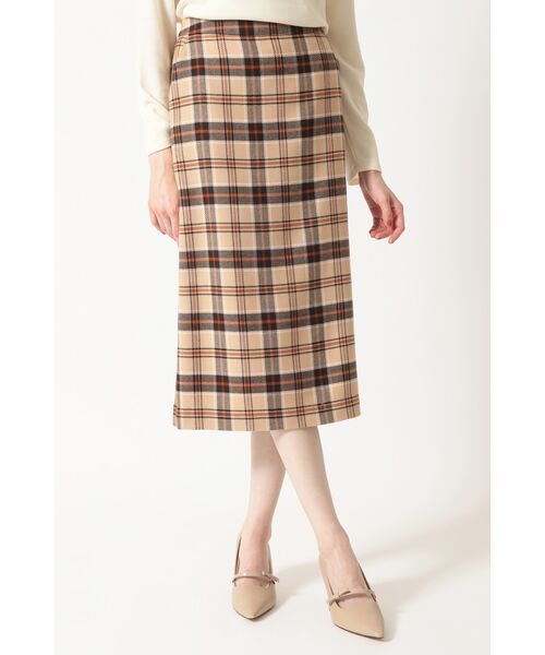 DAKS / ダックス ロング・マキシ丈スカート | タータンチェック タイトスカート（ベージュ）