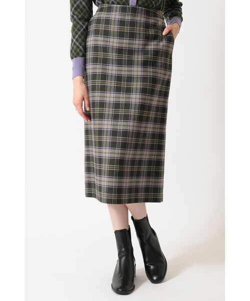 DAKS / ダックス ロング・マキシ丈スカート | タータンチェック タイトスカート（グリーン）