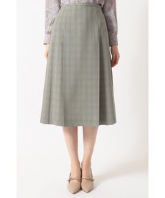 DAKS / ダックス ロング・マキシ丈スカート | ビッグシャドーチェック セミフレアプリーツスカート