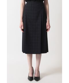 DAKS / ダックス ロング・マキシ丈スカート | ビッグシャドーチェック セミフレアプリーツスカート