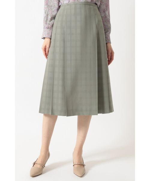 DAKS / ダックス ロング・マキシ丈スカート | ビッグシャドーチェック セミフレアプリーツスカート | 詳細4