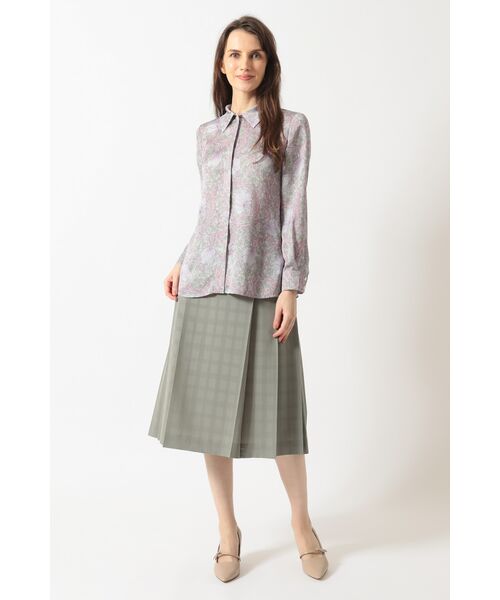 DAKS / ダックス ロング・マキシ丈スカート | ビッグシャドーチェック セミフレアプリーツスカート | 詳細7