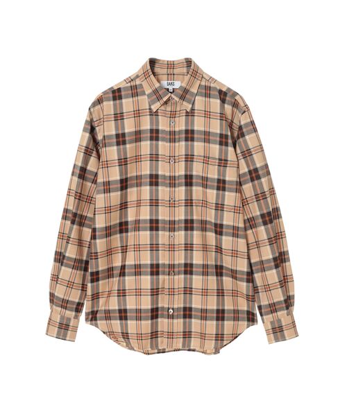 DAKS/ダックス ウールハウスタータン 隠しボタンダウンシャツ ベージュ 50 DAKS/ダックス ウールハウスタータン 隠しボタンダウンシャツ ベージュ 50
