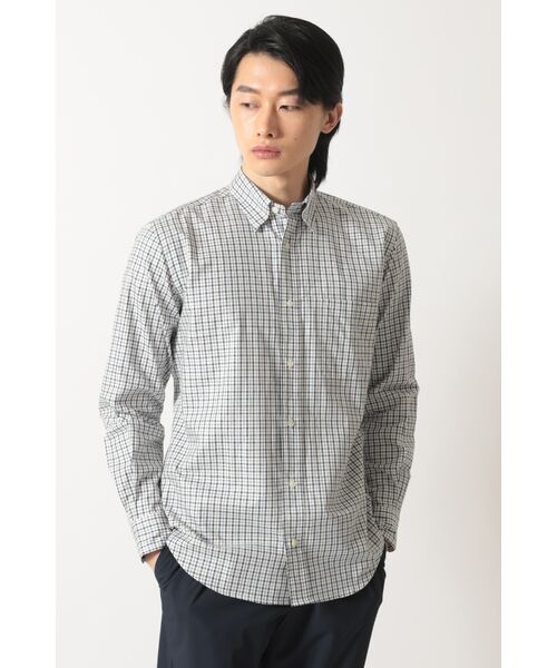 DAKS/ダックス SIDGRAS ポプリンミニチェックシャツ ブルー 48 DAKS/ダックス SIDGRAS ポプリンミニチェックシャツ ブルー 48