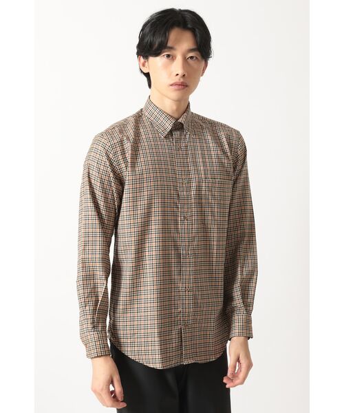 DAKS/ダックス ウールチェック 隠しボタンダウンシャツ ミニミニハウスチェック 54 DAKS/ダックス ウールチェック 隠しボタンダウンシャツ ミニミニハウスチェック 54