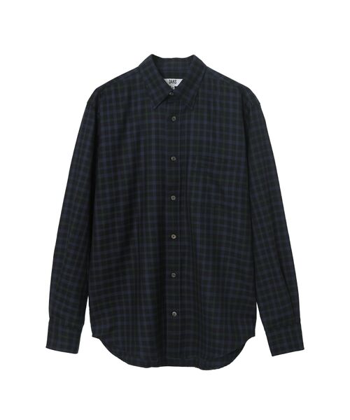 DAKS / ダックス シャツ・ブラウス | ウールチェック 隠しボタンダウンシャツ（ブラック）