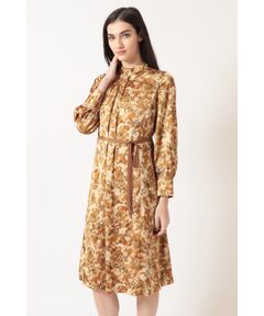 DAKS / ダックス ドレス | ドレープサテン プリントワンピース