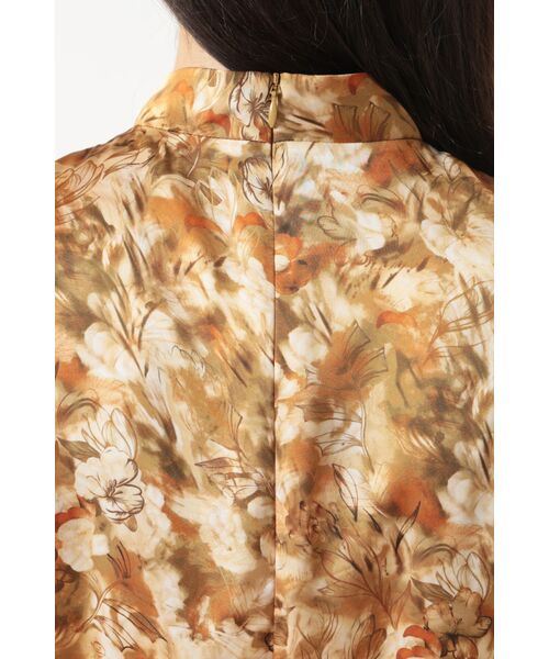 DAKS / ダックス ドレス | ドレープサテン プリントワンピース | 詳細4