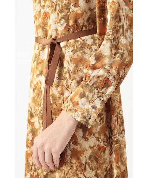 DAKS / ダックス ドレス | ドレープサテン プリントワンピース | 詳細6