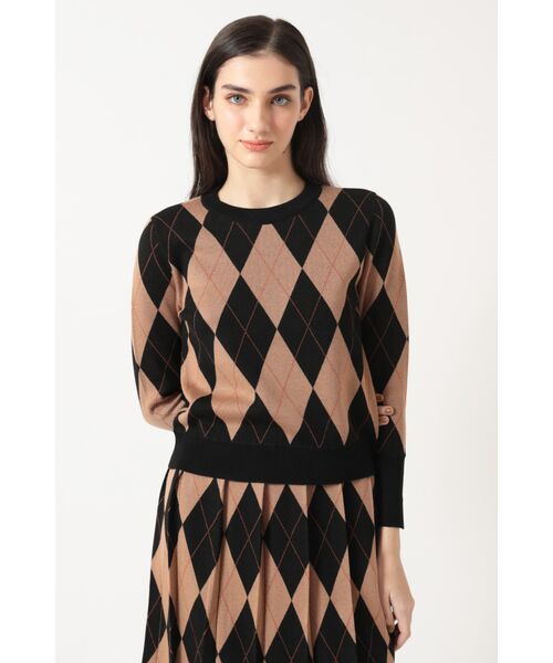 DAKS / ダックス その他トップス | ジャカードアーガイルニット(ブラック)