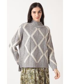 DAKS / ダックス その他トップス | イタリア糸 ダイヤ柄ニットプルオーバー