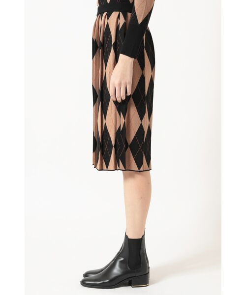 DAKS / ダックス ロング・マキシ丈スカート | ジャカードアーガイル ニットプリーツスカート | 詳細1