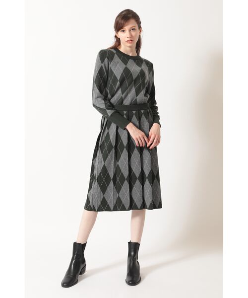 DAKS / ダックス ロング・マキシ丈スカート | ジャカードアーガイル ニットプリーツスカート | 詳細4